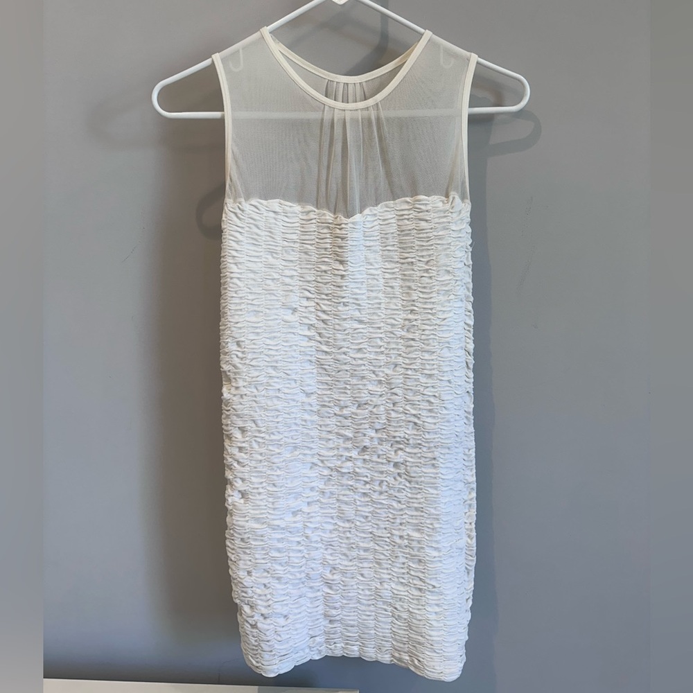 Bebe White / Sheer Bandage Dress, XS